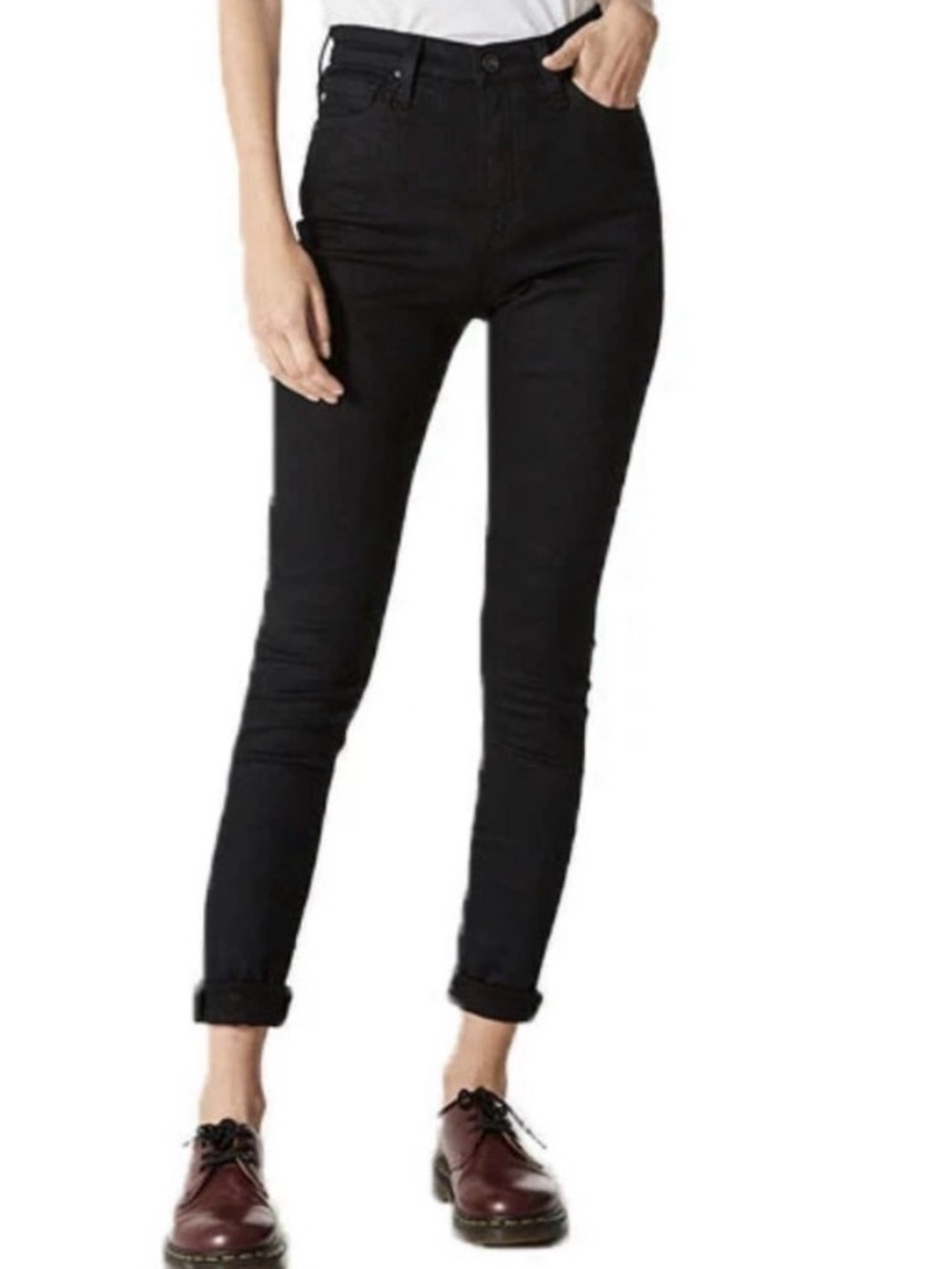 AG‎ Adriano Goldschmied The Mila Super High Rise Skinny Black Jeans 27R